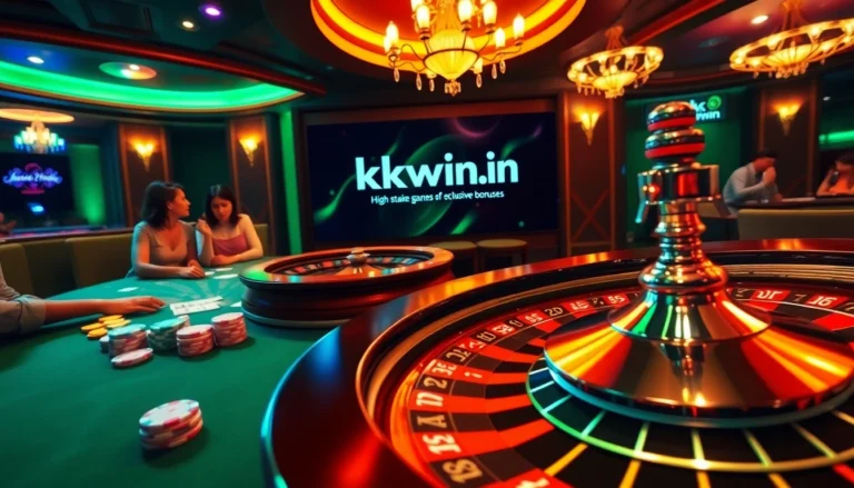 Players gambling at a vibrant roulette table showcasing kkwin.in for exclusive gaming bonuses.